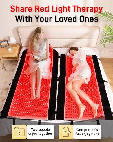 Adracy 2026 حصيرة العلاج بالضوء الأحمر ثلاثية الوضع المطورة لتخفيف آلام الجسم بالكامل، مؤهلة من FSA&HSA مقاس 72.0 بوصة × 33.4 بوصة بطانية ضوء أحمر من مادة TPU من الدرجة الطبية مع 2600 موجة مزدوجة (660 نانومتر و850 نانومتر) مصابيح LED in Kuwait