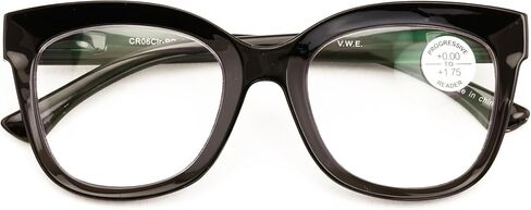 V.W.E. Women Large Oversized Progressive Clear Bifocal Reading glasses - No Line or Bubble - Zero Power on Top Wide Reader in Saudi Arabia