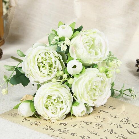 1 Packs Peonies Artificial Flowers, Mixed Pink Artificial Peonies, Silk Fake Artificial Peonies Bouquet for Centerpiece Table Wedding Party Home Decor in Saudi Arabia