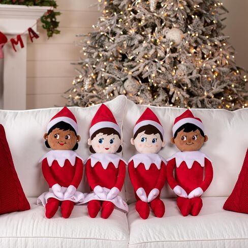 لعبة The Elf on the Shelf Plushee Pals القابلة للاحتضان، باللون الأحمر، 68.58 سم، ألعاب قطيفة على شكل قزم الكشفية - دمية قزم محشوة محبوبة ذات عيون بنية اللون in Saudi Arabia