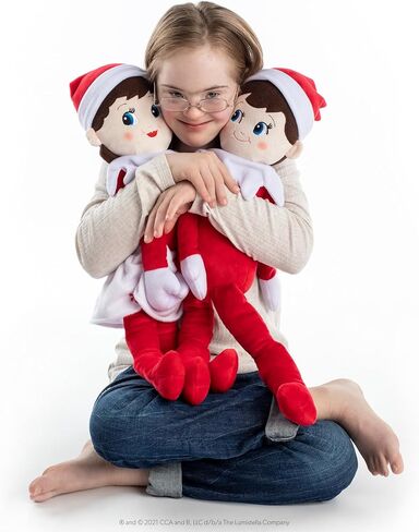 لعبة The Elf on the Shelf Plushee Pals القابلة للاحتضان، باللون الأحمر، 68.58 سم، ألعاب قطيفة على شكل قزم الكشفية - دمية قزم محشوة محبوبة ذات عيون بنية اللون in Saudi Arabia
