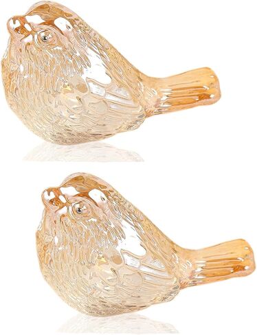 Set of 2 Muticolor Crystal Birds Figurines Gifts for Bird Lovers Women Men, Glass Bird Figurines Home Decor Animal Collectible Figurine Glass Birds Decor Paperweights in Saudi Arabia