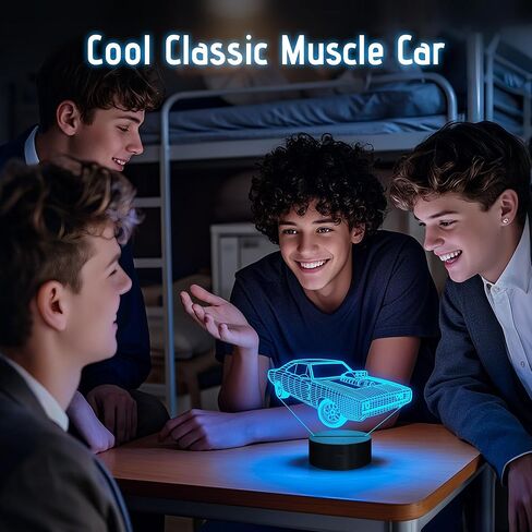 هدايا Anywin لمحبي السيارات، سيارة العضلات الرائعة LED ضوء ليلي لديكورات غرفة النوم، 16 لونًا متغيرًا عن بعد لأعياد الميلاد وعيد الميلاد فكرة هدية مذهلة للرجال والأولاد in Kuwait