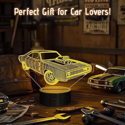 هدايا Anywin لمحبي السيارات، سيارة العضلات الرائعة LED ضوء ليلي لديكورات غرفة النوم، 16 لونًا متغيرًا عن بعد لأعياد الميلاد وعيد الميلاد فكرة هدية مذهلة للرجال والأولاد in Kuwait