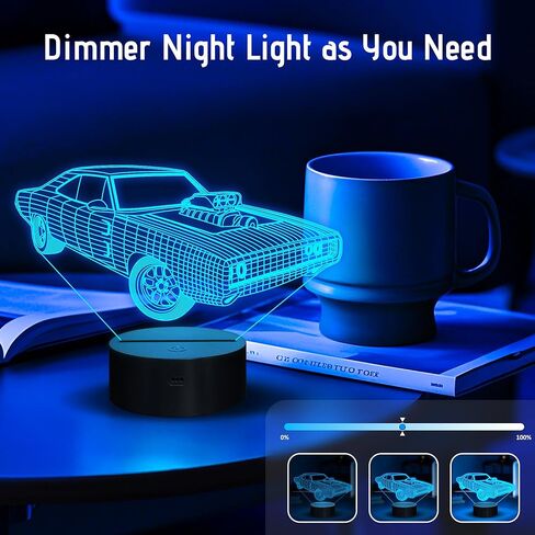 هدايا Anywin لمحبي السيارات، سيارة العضلات الرائعة LED ضوء ليلي لديكورات غرفة النوم، 16 لونًا متغيرًا عن بعد لأعياد الميلاد وعيد الميلاد فكرة هدية مذهلة للرجال والأولاد in Kuwait