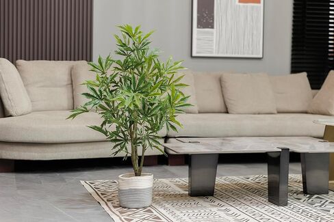 36" Fake Weed Plant in Rope Basket | Fun Home Decorations | College Decorations | Cannabis Décor in Saudi Arabia