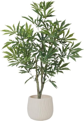 36" Fake Weed Plant in Rope Basket | Fun Home Decorations | College Decorations | Cannabis Décor in Saudi Arabia