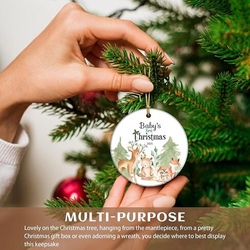 زخرفة عيد الميلاد الأولى للأطفال GGEB 2025 - زخرفة عيد الميلاد الأولى للأطفال 2025- زينة عيد الميلاد الأولى للأطفال 2025 صبي، فتاة - عيد الميلاد الأول، زخرفة سيراميك شجرة عيد الميلاد للأطفال 2025 in Kuwait