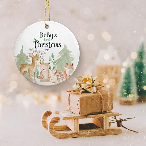 زخرفة عيد الميلاد الأولى للأطفال GGEB 2025 - زخرفة عيد الميلاد الأولى للأطفال 2025- زينة عيد الميلاد الأولى للأطفال 2025 صبي، فتاة - عيد الميلاد الأول، زخرفة سيراميك شجرة عيد الميلاد للأطفال 2025 in Kuwait