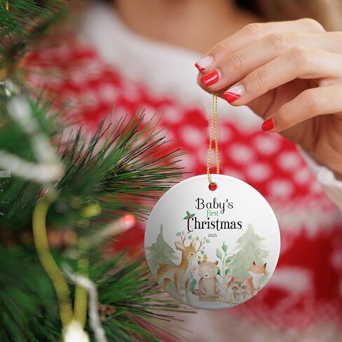 زخرفة عيد الميلاد الأولى للأطفال GGEB 2025 - زخرفة عيد الميلاد الأولى للأطفال 2025- زينة عيد الميلاد الأولى للأطفال 2025 صبي، فتاة - عيد الميلاد الأول، زخرفة سيراميك شجرة عيد الميلاد للأطفال 2025 in Kuwait