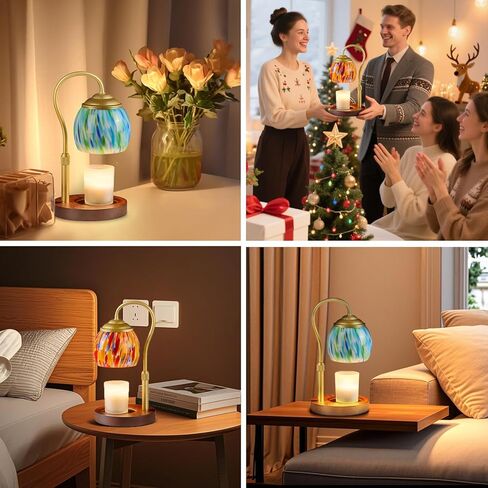 Rsbrillialite Blue Crystal Candle Warmer Lamp - Height/Dimming Adjustable with Auto Timer, ICY Winter Home Decor & Fragrance Solution | Office/Kichen Decor Gifts for Women in Saudi Arabia
