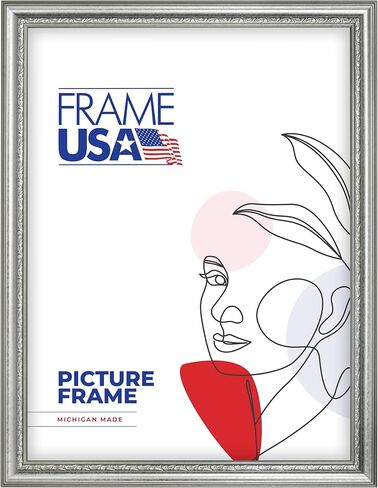 Frame USA 24x36 Picture Frame, Silver Ornate, American Value Series, Wall Hanging Frame with High Clarity Plexiglass in Saudi Arabia