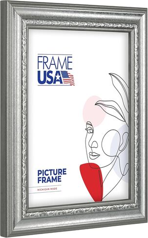 Frame USA 24x36 Picture Frame, Silver Ornate, American Value Series, Wall Hanging Frame with High Clarity Plexiglass in Saudi Arabia