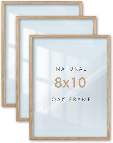 KensTro 8x10 في خشب البلوط إطار الصورة مجموعة من 3، 8x10 الإطار البيج الحد الأدنى إطارات الملصقات الخشبية، إطار الصورة الخشب الصلب الطبيعي لفن الجدار، والصور، والمطبوعات in Saudi Arabia