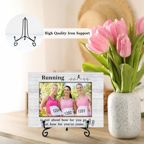 GOODBANER Running Race Picture Frame, Marathon Half Marathon Runners Gifts for Women, Cross Country Running Gift for Women Runner Female Table Decor Running Photo Frame 4x6 Photo /01 in Saudi Arabia