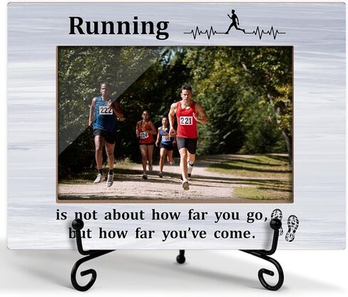 GOODBANER Running Race Picture Frame, Marathon Half Marathon Runners Gifts for Women, Cross Country Running Gift for Women Runner Female Table Decor Running Photo Frame 4x6 Photo /01 in Saudi Arabia