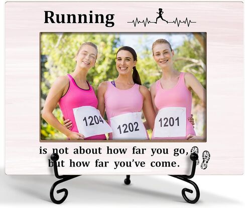 GOODBANER Running Race Picture Frame, Marathon Half Marathon Runners Gifts for Women, Cross Country Running Gift for Women Runner Female Table Decor Running Photo Frame 4x6 Photo /01 in Saudi Arabia