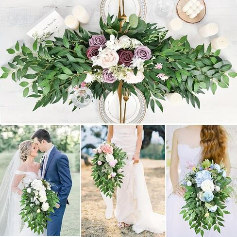 40pcs Artificial Italian Ruscus Greenery Stems, 26.8" 68cm Realistic Faux Ruscus with UV-Resistant Silk Leaves Flexible Greenery for Wedding Christmas Decor, Home & Office, Long-Lasting Green Leaves in Saudi Arabia