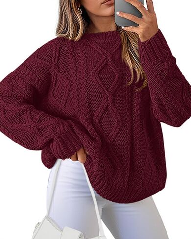 BTFBM Casual Women Long Sleeve Sweater 2025 Fall Ribbed Knit Pullover Loose Crewneck Cable Sweater Jumper Tops in Kuwait
