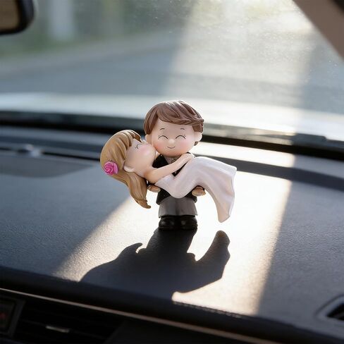 Cute Couple Car Dashboard Decorations, Romantic Couple Figurines Ornament Decor, Cute Car Accessories Valentine’s Day Gift(A) in Saudi Arabia