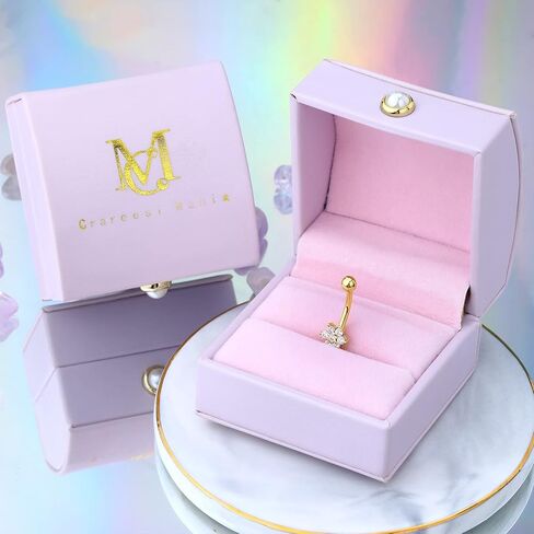 CM Crareesi Mania 14K Gold Belly Button Rings,14G Belly Piercing Jewelry Gold, 14K Solid Yellow Gold Belly Rings Flower Cute Navel Rings 10mm in Saudi Arabia