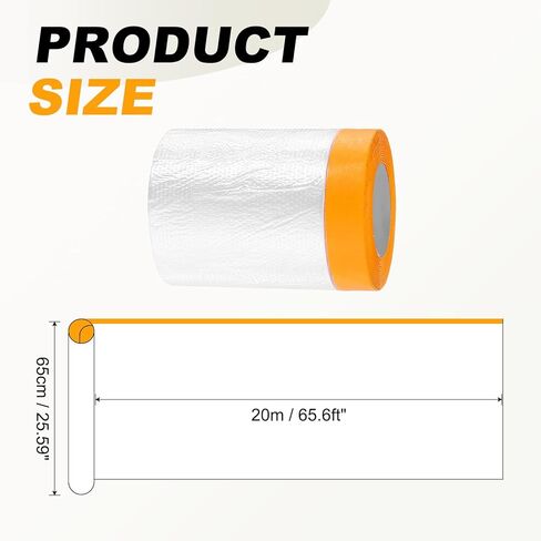 uxcell 65.6ft x 25.6" Plastic Sofa Couch Cover, Waterproof Furniture Protector Covers with Top Adhesive Strap for Sectional Sofa Bed Moving and Storage, Clear in Saudi Arabia
