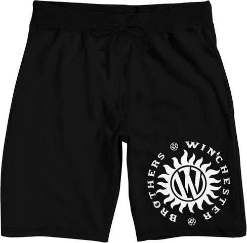 Supernatural Winchester Brothers Men's Black Sleep Pajama Shorts in Saudi Arabia