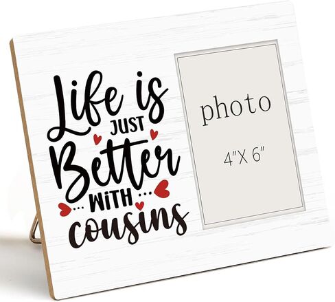 LYEQUIYISA Life is Just Better with Cousins Gifts, Cousins Picture Frame, Cousin Wooden Photo Frame, Cousin Gifts for Women Men Female Birthday Christmas (4x6 Inch Photo) in Saudi Arabia