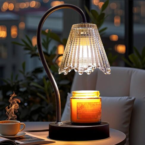 Black Candle Warmer Lamp, Electric Candle Warmer with Dimmable Light, Scented Wax Melter, No Smoke, with 2 Light Bulbs, Wax Melt Warmer for with Small Scented Candles, Home Decor in Saudi Arabia