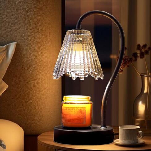 Black Candle Warmer Lamp, Electric Candle Warmer with Dimmable Light, Scented Wax Melter, No Smoke, with 2 Light Bulbs, Wax Melt Warmer for with Small Scented Candles, Home Decor in Saudi Arabia