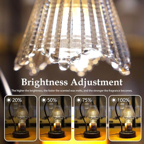Black Candle Warmer Lamp, Electric Candle Warmer with Dimmable Light, Scented Wax Melter, No Smoke, with 2 Light Bulbs, Wax Melt Warmer for with Small Scented Candles, Home Decor in Saudi Arabia