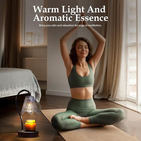 Black Candle Warmer Lamp, Electric Candle Warmer with Dimmable Light, Scented Wax Melter, No Smoke, with 2 Light Bulbs, Wax Melt Warmer for with Small Scented Candles, Home Decor in Saudi Arabia