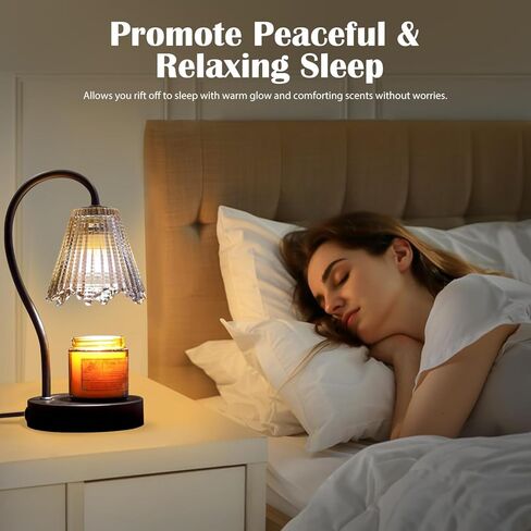 Black Candle Warmer Lamp, Electric Candle Warmer with Dimmable Light, Scented Wax Melter, No Smoke, with 2 Light Bulbs, Wax Melt Warmer for with Small Scented Candles, Home Decor in Saudi Arabia