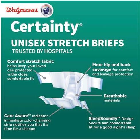 Pack of 2 of Certainty Unisex Stretch Briefs, 2XL/3XL, Ultimate Absorbency, 18 Count, Dry-Lock Core, Fits 63-100 inch in Saudi Arabia