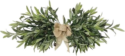 fkngcp Greenery Swag، 24 قطعة من زهور الزيتون الاصطناعية مع أوراق خضراء لحفلات الزفاف وحفلات الحائط وديكور حديقة المنزل in Kuwait