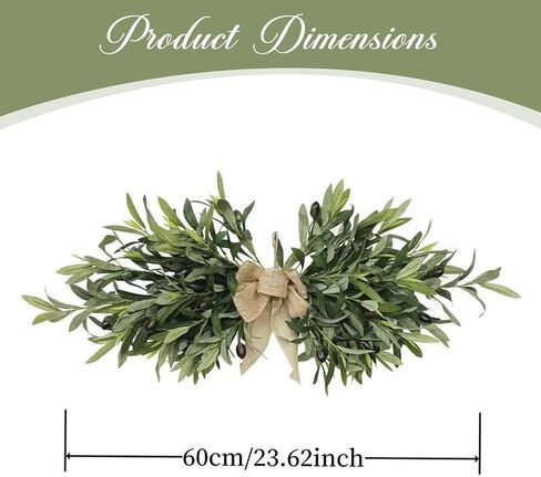 fkngcp Greenery Swag، 24 قطعة من زهور الزيتون الاصطناعية مع أوراق خضراء لحفلات الزفاف وحفلات الحائط وديكور حديقة المنزل in Kuwait