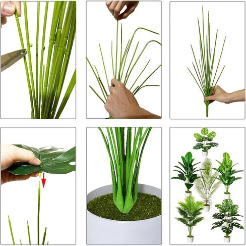 Rozwkeo Artificial Areca Palm Plant Fake Tropical Tree Perfect Faux Plants in Pot for Indoor Outdoor House Home Office Wedding Garden Modern Decoration Housewarming Gift (80cm Tall Palm) in Saudi Arabia