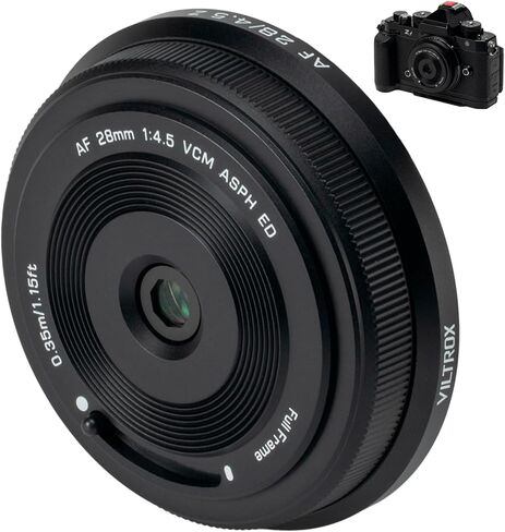VILTROX 28mm F4.5 Pancake Lens for Fuji X,28mm f/4.5 XF Chips-Size Full Frame Len Auto Focus Camera Lenses for Fujifilm X-T5 X-H2 X-T50 X-M5 X-T30 II X-Pro3 X-S20 X-E4 in Saudi Arabia