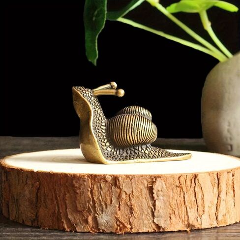 Brass Snail Figurine - Intricately Crafted Antique-Style Decorative Desk Accessory for Office & Home | Indoor/Outdoor Deco in Saudi Arabia