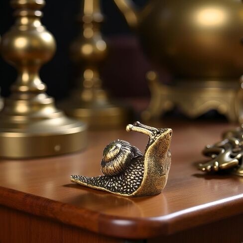 Brass Snail Figurine - Intricately Crafted Antique-Style Decorative Desk Accessory for Office & Home | Indoor/Outdoor Deco in Saudi Arabia