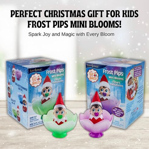 The Elf on the Shelf Frost Pips Mini Blooms with Frost Flower Cradle | Elf Baby Girl and Boy with Blue Eyes | Mini Elf Decorations for Kids | Frost Pips Collection of 2 in Saudi Arabia
