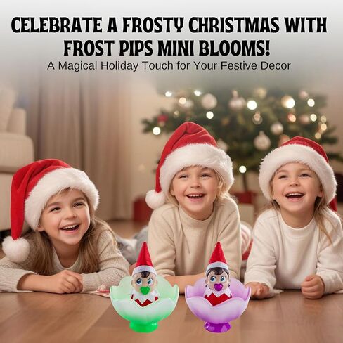 The Elf on the Shelf Frost Pips Mini Blooms with Frost Flower Cradle | Elf Baby Girl and Boy with Blue Eyes | Mini Elf Decorations for Kids | Frost Pips Collection of 2 in Saudi Arabia