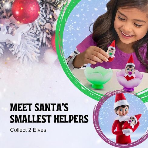 The Elf on the Shelf Frost Pips Mini Blooms with Frost Flower Cradle | Elf Baby Girl and Boy with Blue Eyes | Mini Elf Decorations for Kids | Frost Pips Collection of 2 in Saudi Arabia