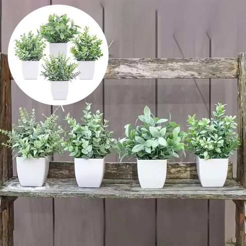 نباتات صناعية صغيرة في أوعية - نباتات خضراء صغيرة بوعاء صناعي للمنزل الداخلي أو المكتب أو الحمام أو ديكور طاولة المزرعة in Saudi Arabia