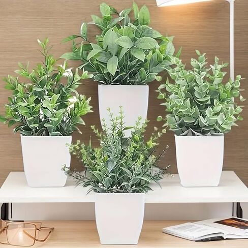 نباتات صناعية صغيرة في أوعية - نباتات خضراء صغيرة بوعاء صناعي للمنزل الداخلي أو المكتب أو الحمام أو ديكور طاولة المزرعة in Saudi Arabia