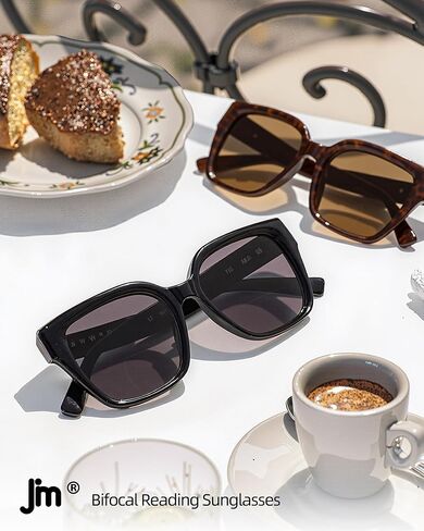 JM Bifocal Reading Sunglasses for Women, Oversized Fashion Square Gradient Sun Readers Outdoor UV400 in Saudi Arabia
