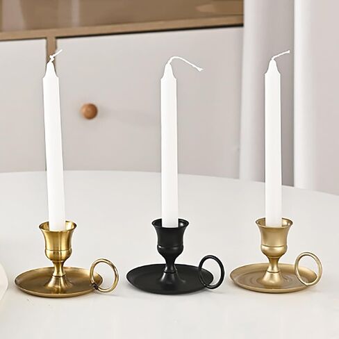 Metal Candle Holder Desktop Candlestick Adornment Candle Holder with Handle Centerpiece Dining Table Wedding Festive Decoration in Saudi Arabia