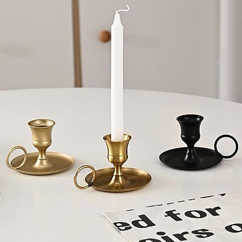 Metal Candle Holder Desktop Candlestick Adornment Candle Holder with Handle Centerpiece Dining Table Wedding Festive Decoration in Saudi Arabia
