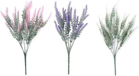 3 Color/Set Artificial Lavender Bouquet Faux Lavender Flowers Stems Home Office Tabletop Vase Decor Outdoor Garden Wedding Decoration 3 Pieces 38cm in Saudi Arabia