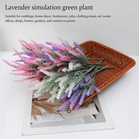 3 Color/Set Artificial Lavender Bouquet Faux Lavender Flowers Stems Home Office Tabletop Vase Decor Outdoor Garden Wedding Decoration 3 Pieces 38cm in Saudi Arabia